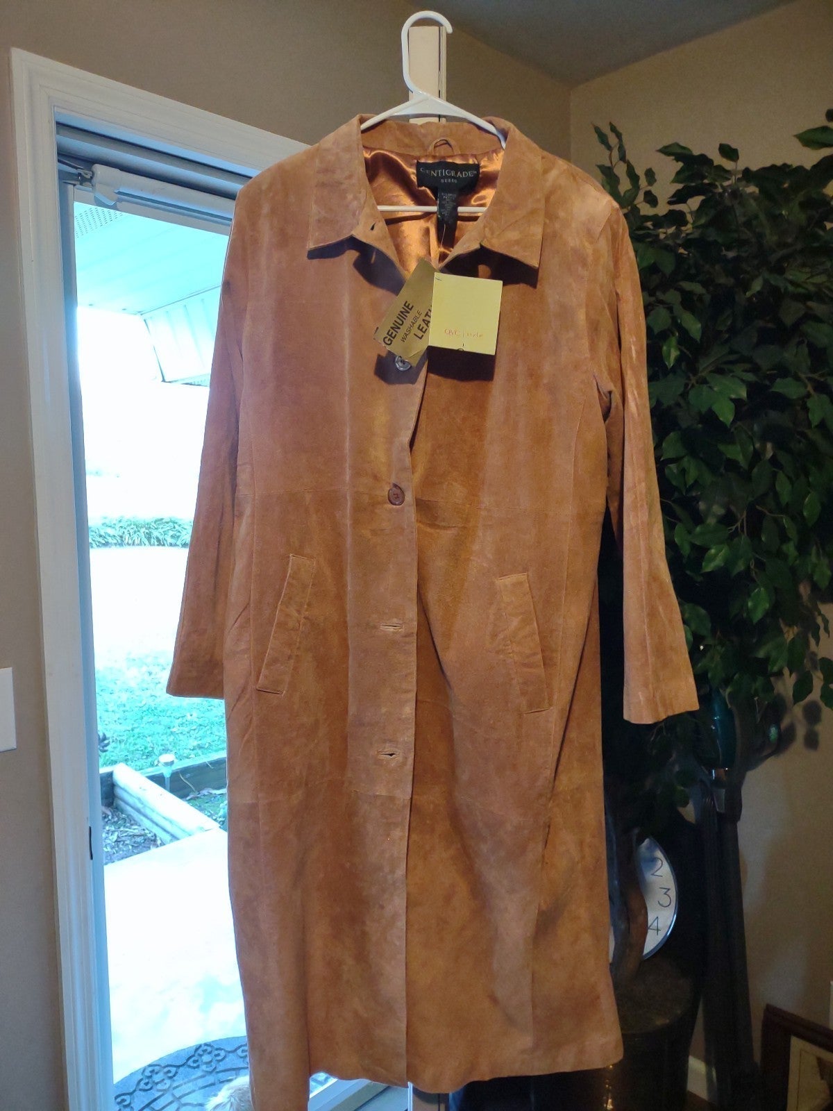 New tan trenchcoat with silk lining from QVC