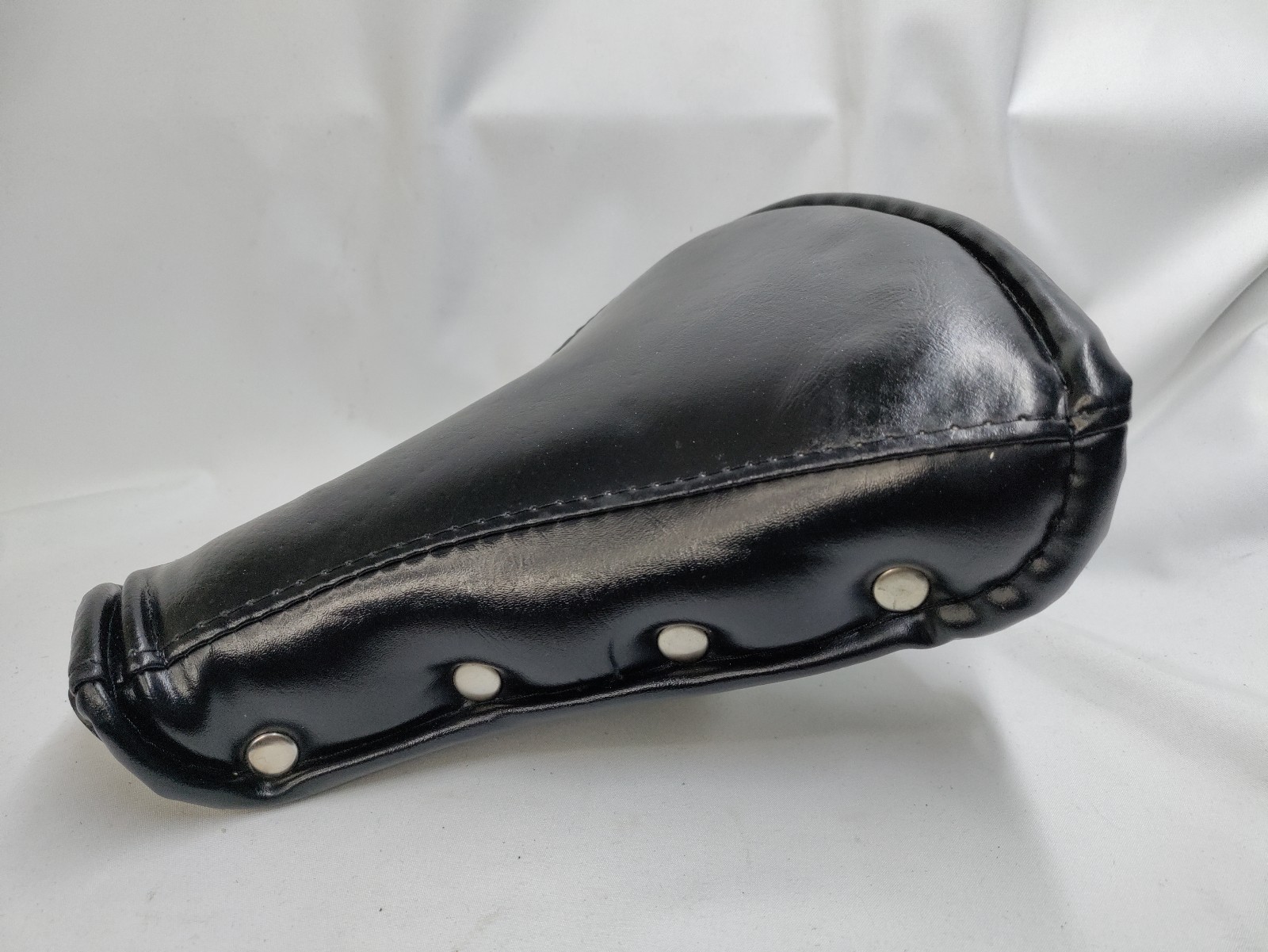 Vintage Bike RALEIGH Bicycle Seat Dual Spring Black Leather Saddle