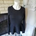 Scoop NYC 100% Cashmere Charcoal Gray Peplum Ruffle Scoop Neck Sweater Sz S