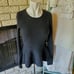 Scoop NYC 100% Cashmere Charcoal Gray Peplum Ruffle Scoop Neck Sweater Sz S