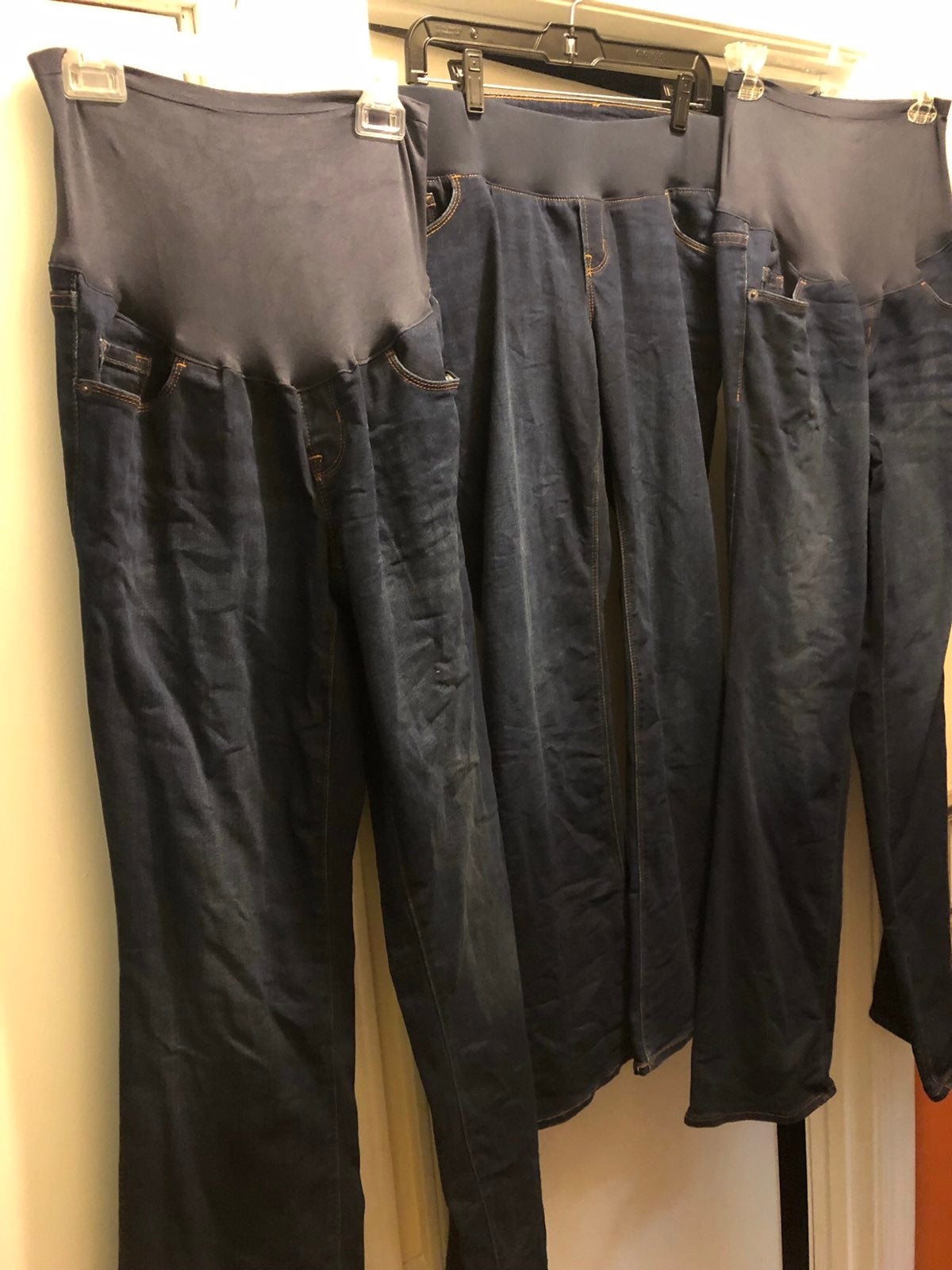 3 pairs- Old Navy Maternity boot cut jeans. Washed. Line dryed. Never worn!!!!