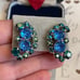 juliana earrings blue AB rhinestone vintage 1950s