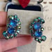 juliana earrings blue AB rhinestone vintage 1950s