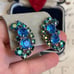 juliana earrings blue AB rhinestone vintage 1950s
