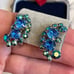 juliana earrings blue AB rhinestone vintage 1950s