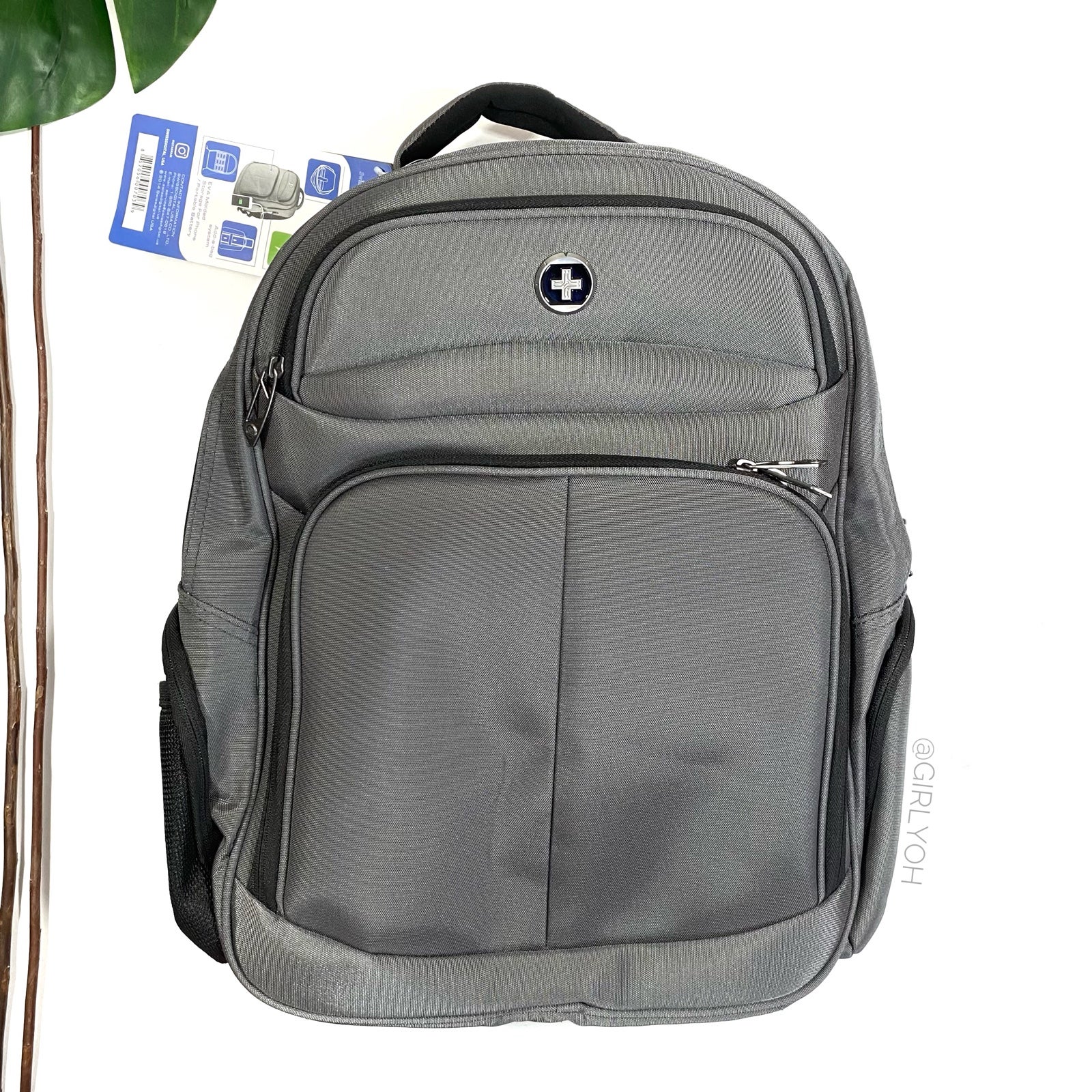 NEW Swiss Digital Lucerne Business Commute Gray Backpack