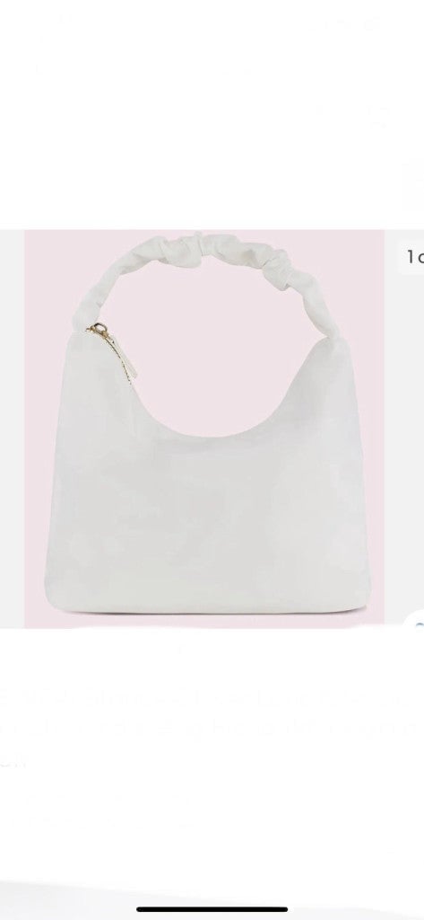 STONY CLOVER LANE NWT WHITE NYLON SCRUNCH SHOULDER BAG