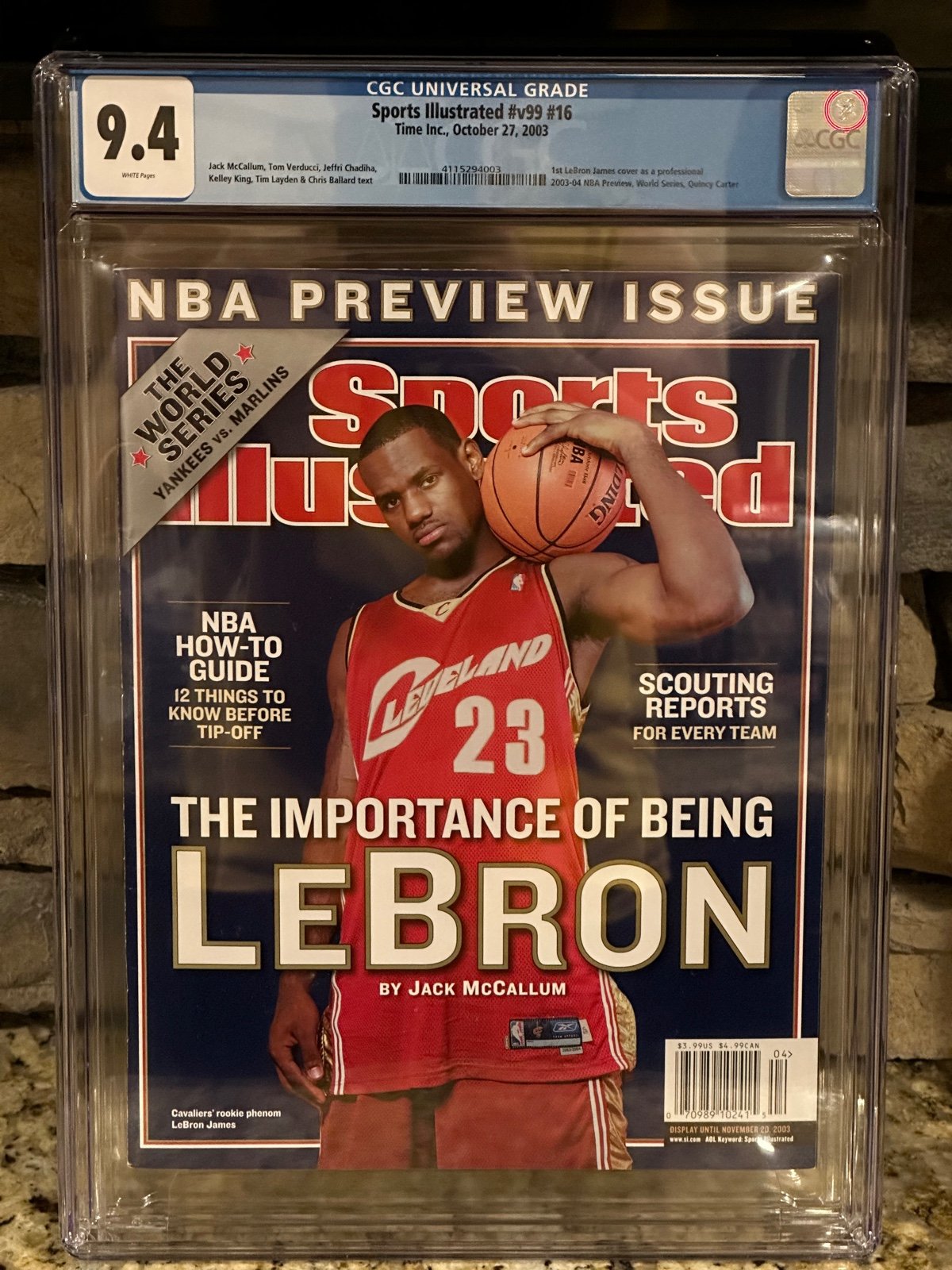 Lebron James Sports Illustrated First Pro Cover Newsstand CGC 9.4 October 2003