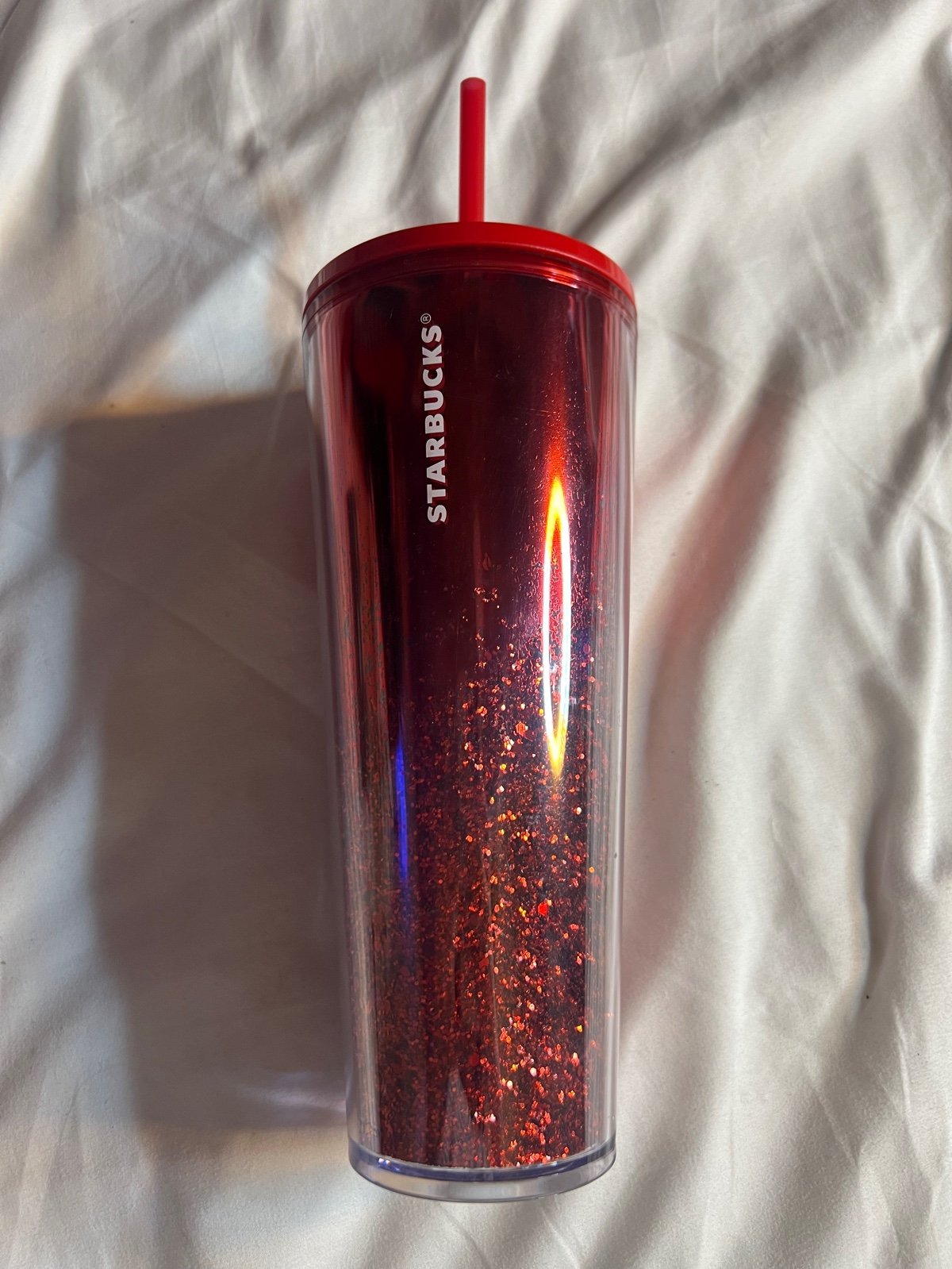 Starbucks red glitter Christmas tumbler