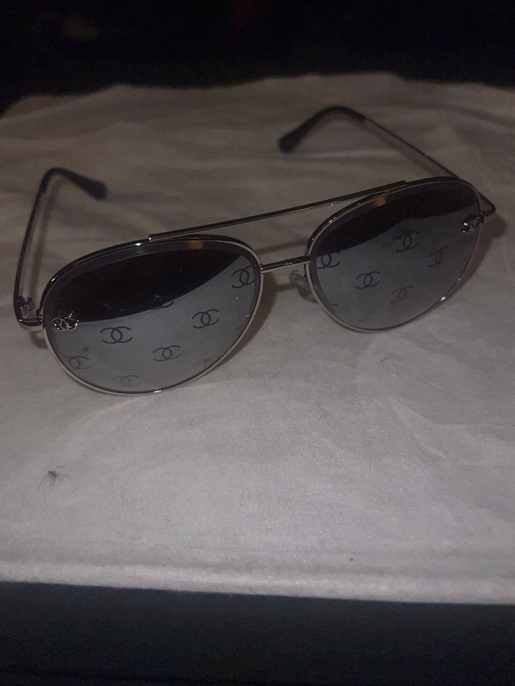 C mono silver sunglasses new