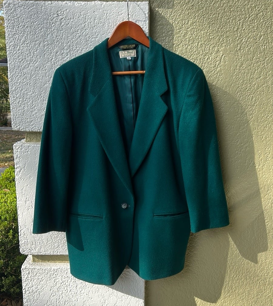 Vintage L.L. Bean wool green blazer