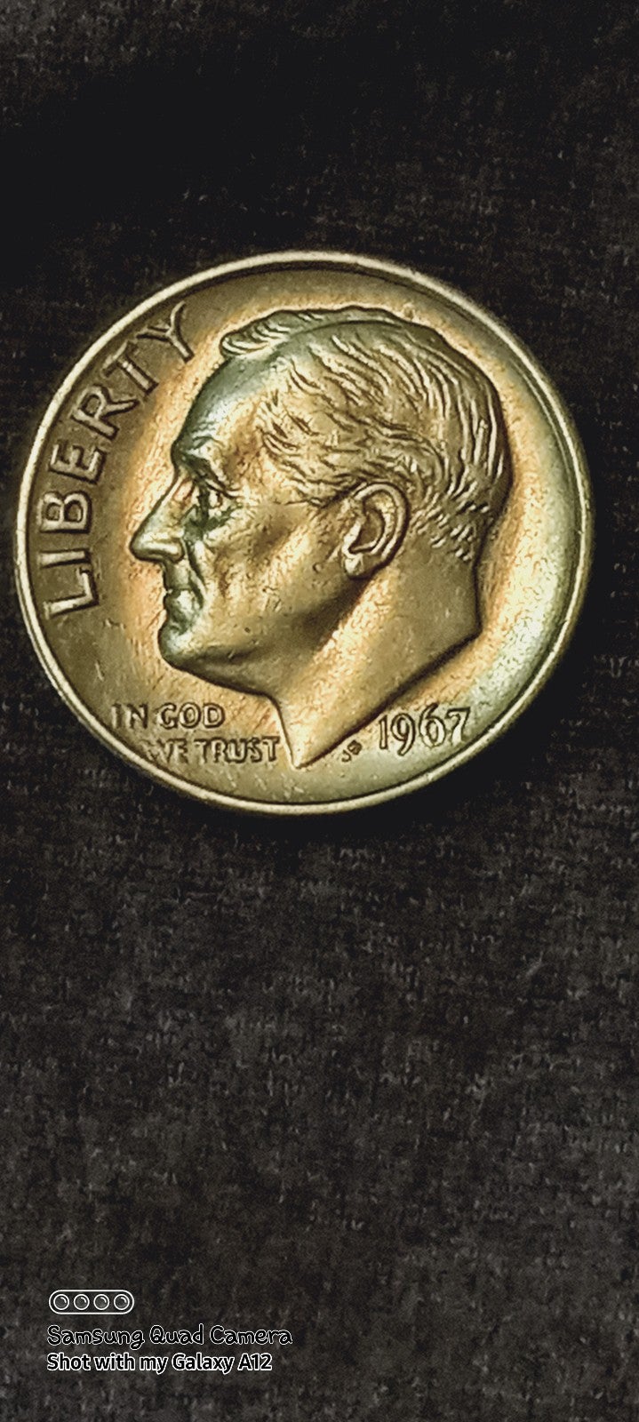 1967 No mint Double Strike FB Dime