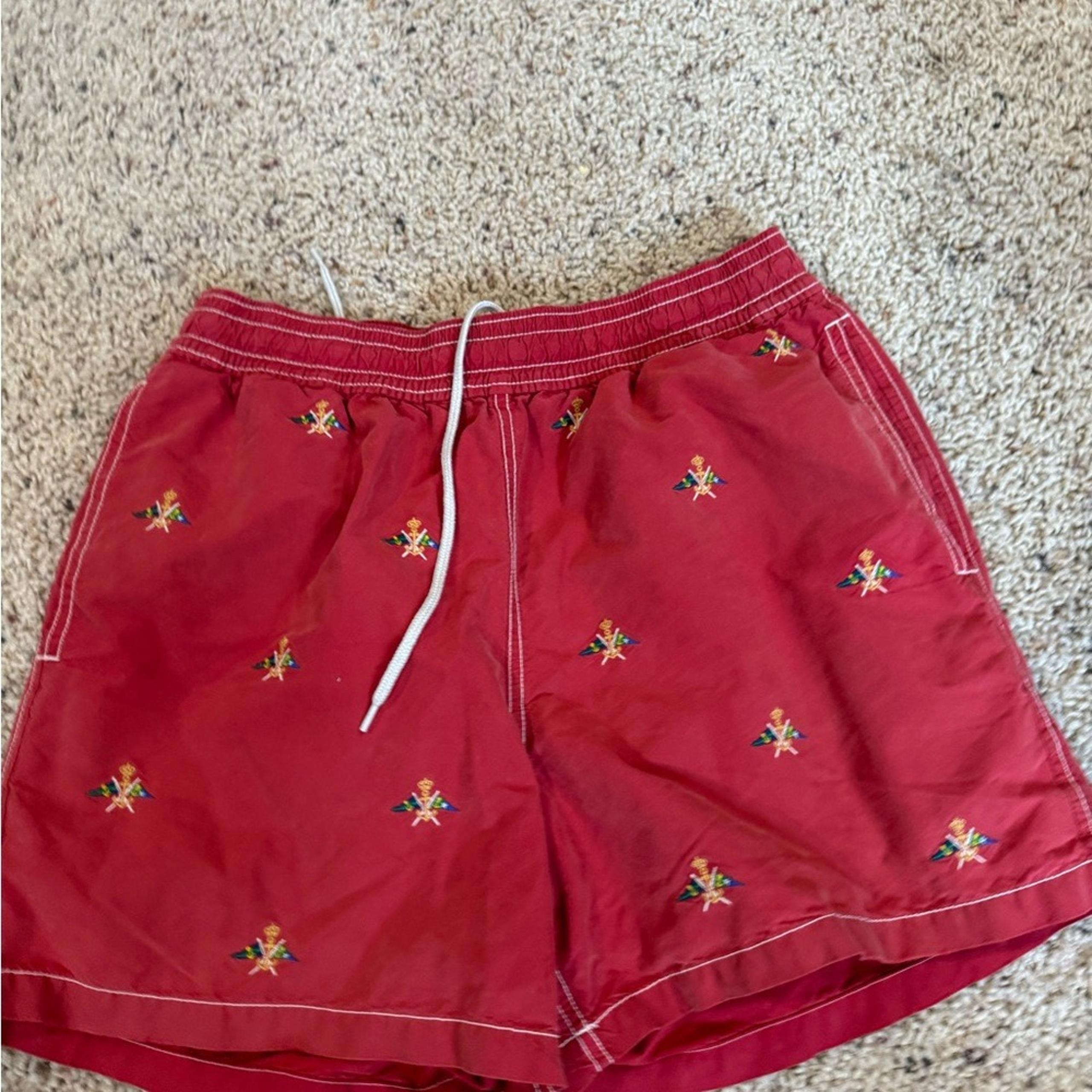 Men's polo Ralph Lauren anchor cotton blend swim trunks size small