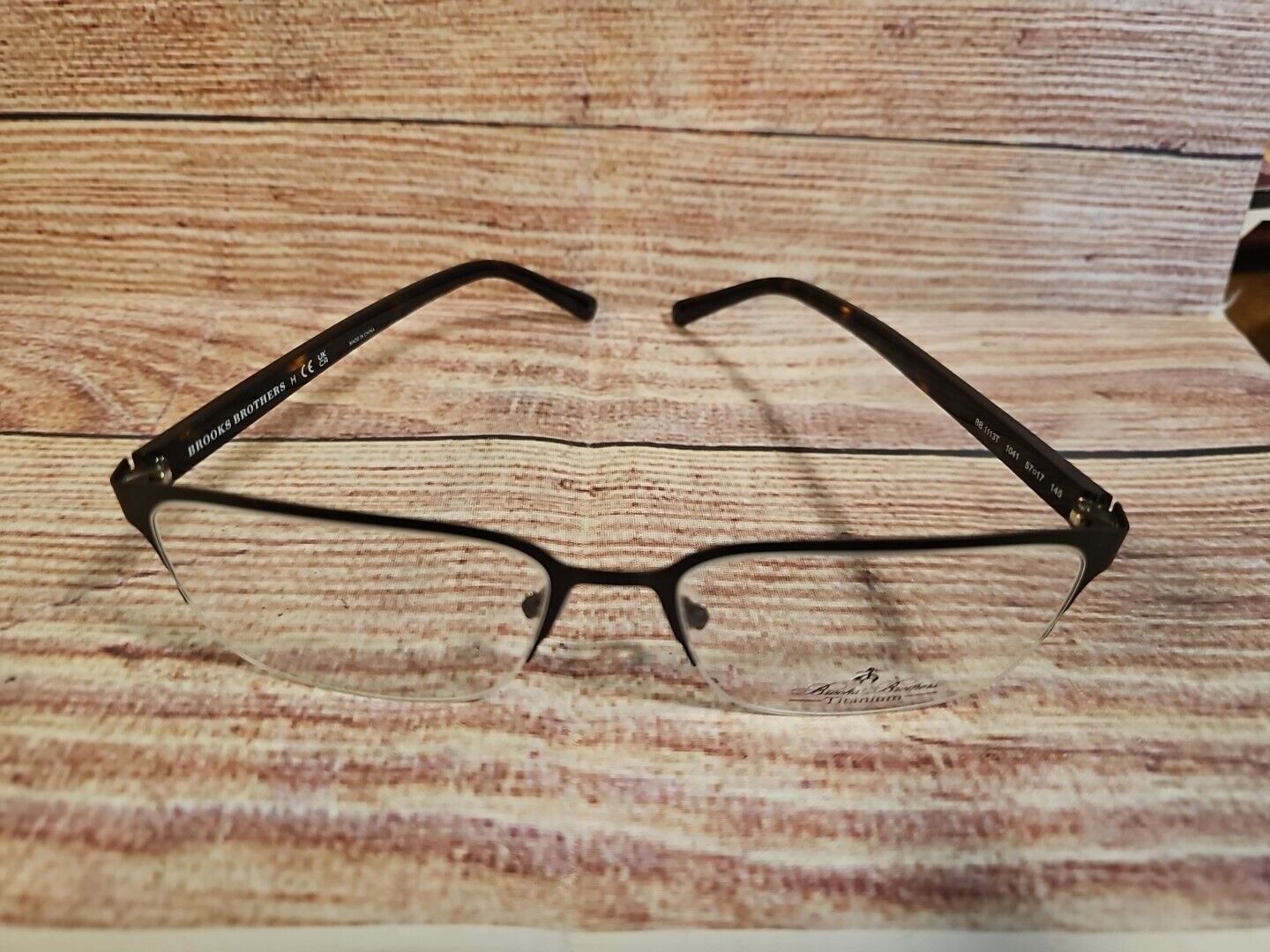 Brooks Brothers BB1113T Titanium Eyeglasses 57-17-145 Matte Brown NEW