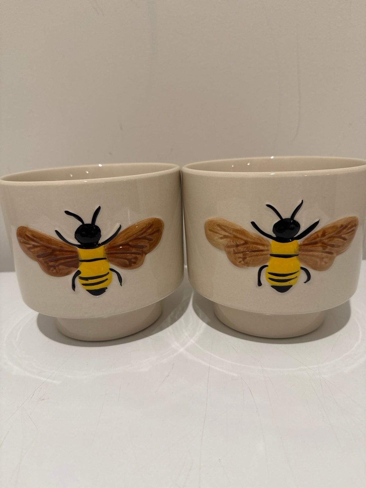 Two bee planters