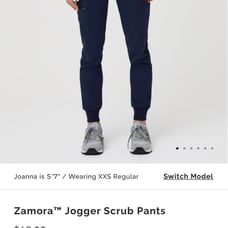 FIG Clothing Zamora Jogger Scrub Pants in Navy Small Petite