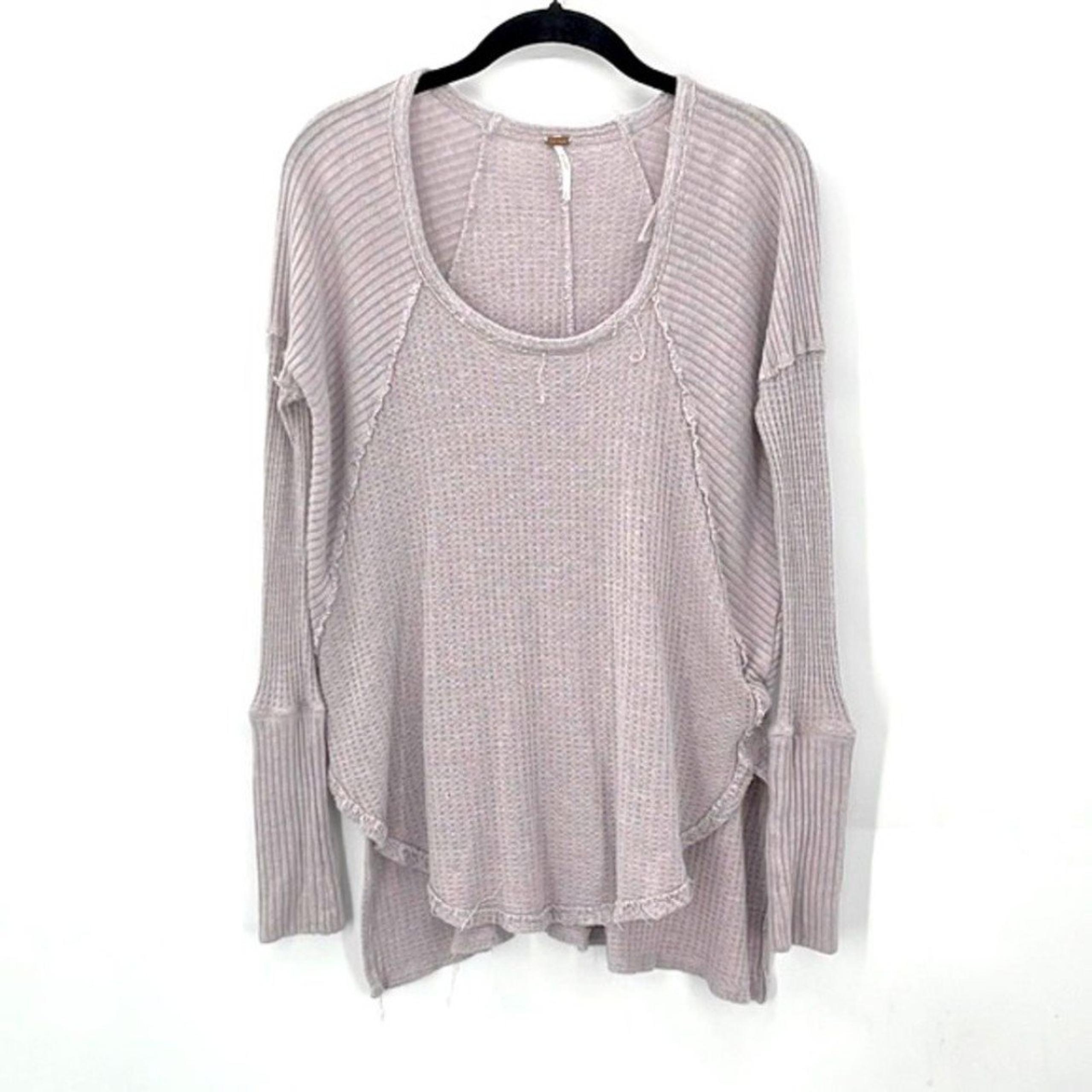 We The Free Free People Ventura High/Low Thermal Top Lilac Color XS