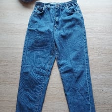 Vintage'98 Lee Mom Jeans Bareback Elastic Waist Zip High-Rise Cotton Women 6 Med