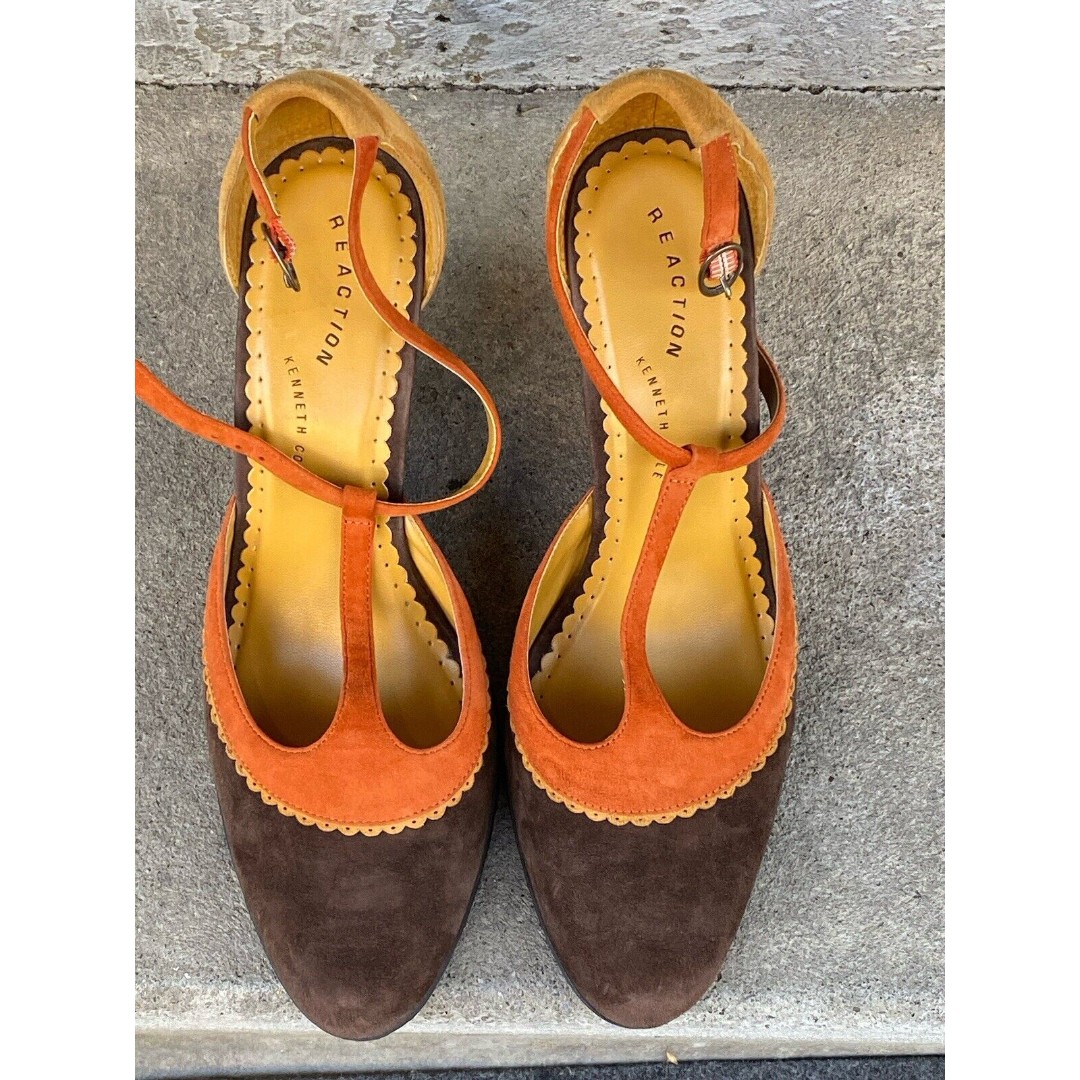 Kenneth Cole Reaction Suede Wedge Heels Sz 10