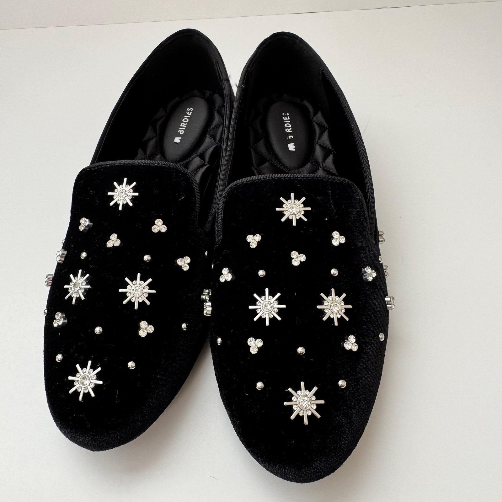 Birdies The Starling Velvet BLACK Crystal Limited Edition Loafer Size 7.5 EUC