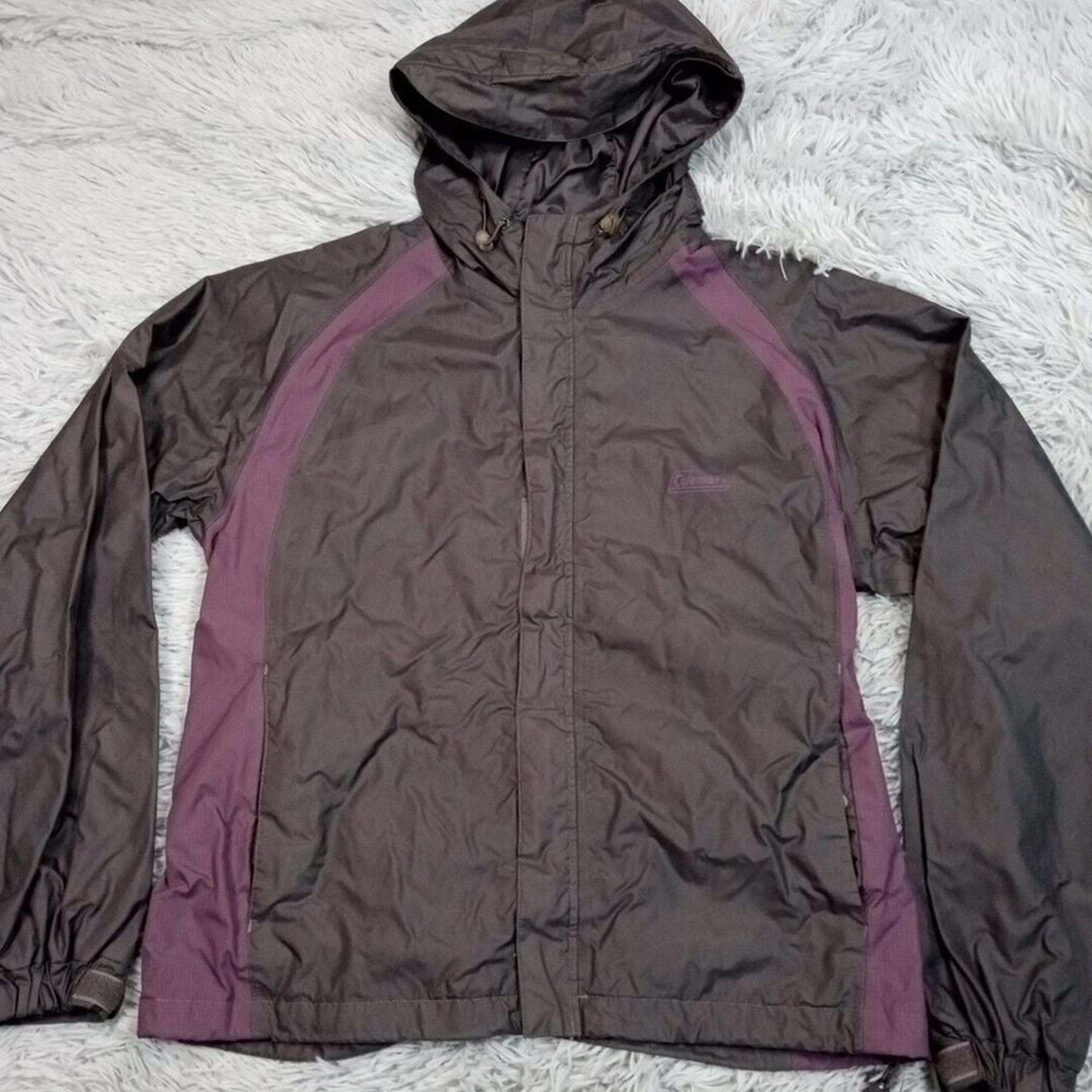 Coleman Jacket Womens M Gray Gorpcore Hoodie Windbreaker Athletic Lightweight