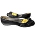 Prada Bow Knot Ballet Flats Black Soft Leather Womens Shoe US 7 EU 36