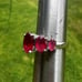 Accent Ring 5 Red Ruby Prong Set Gemstones Oval Cut Size 7 Stamped 925 Sterling