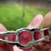 Accent Ring 5 Red Ruby Prong Set Gemstones Oval Cut Size 7 Stamped 925 Sterling