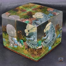 Godzilla vs Kong Funko Pocket Pop | Hand Crafted Titans Diorama Resin Cube