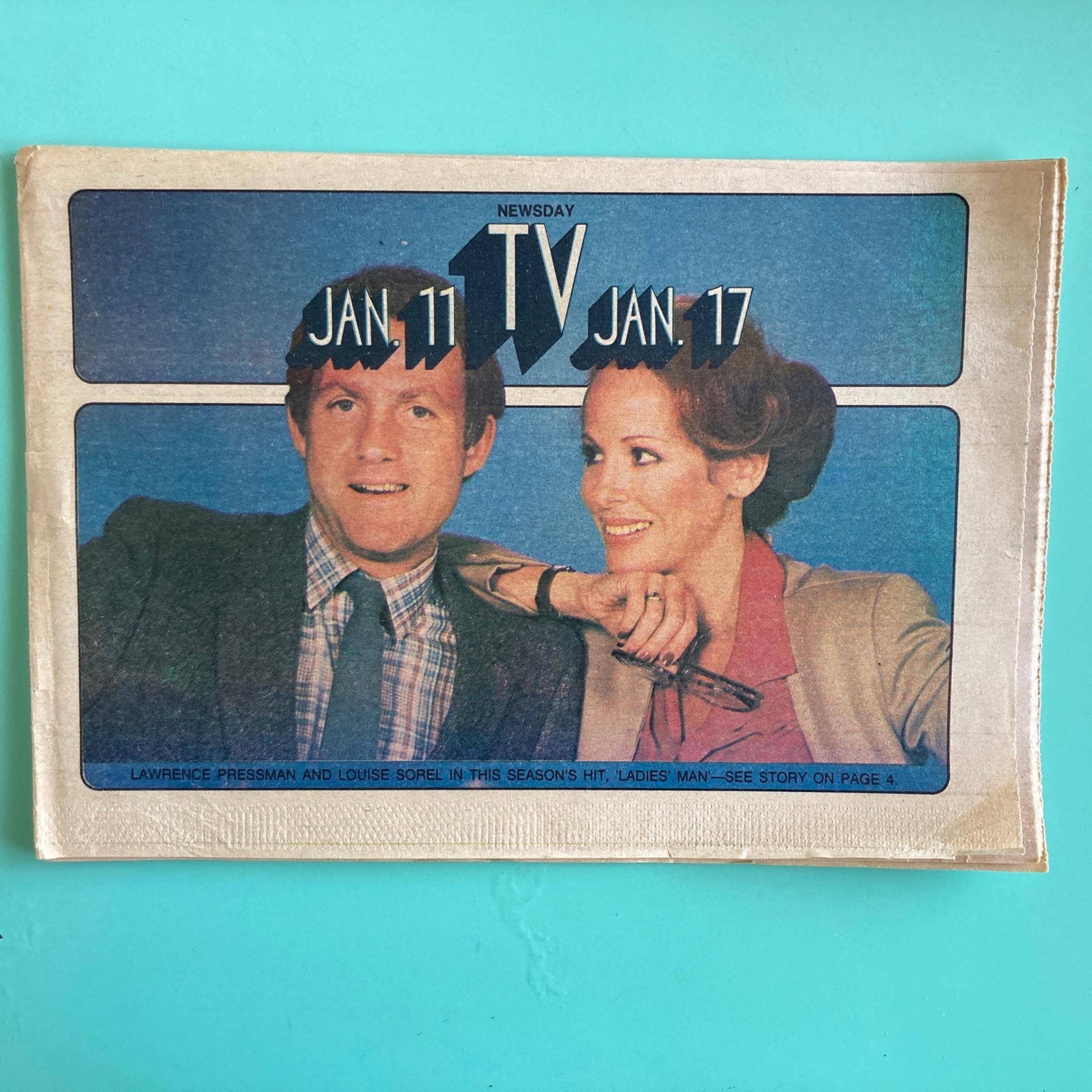 LAWRENCE PRESSMAN LOUISE SOREL Local TV Guide Newsday January 11 1981 RegionalNY