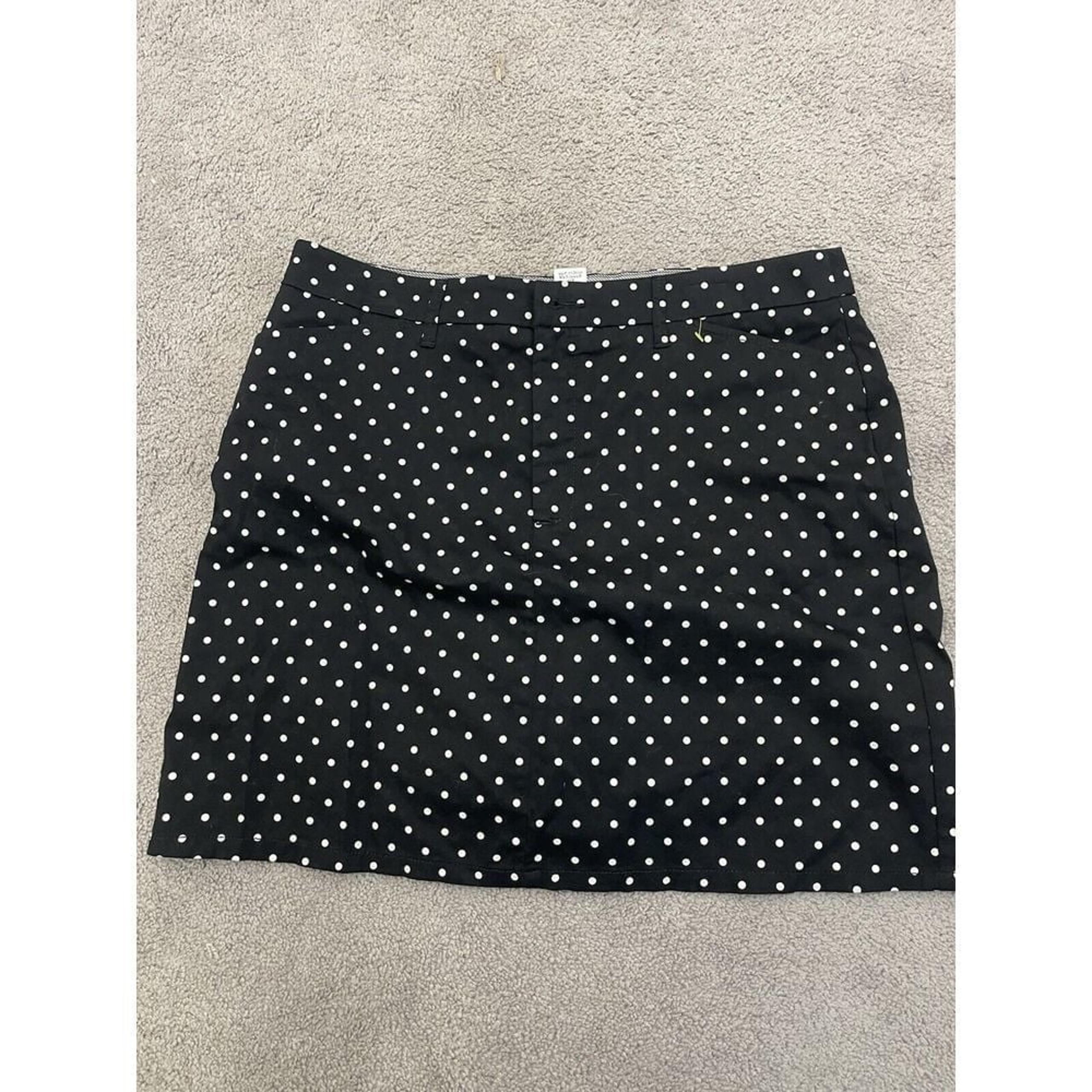 Croft & Barrow Womens Black Poka Dot  Straight & Pencil Skirt Size 14 B-R