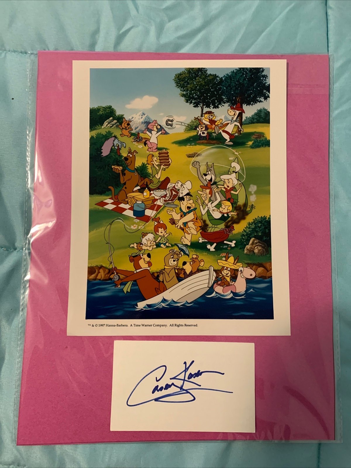 Scooby Doo hand signed Casey Kasem display