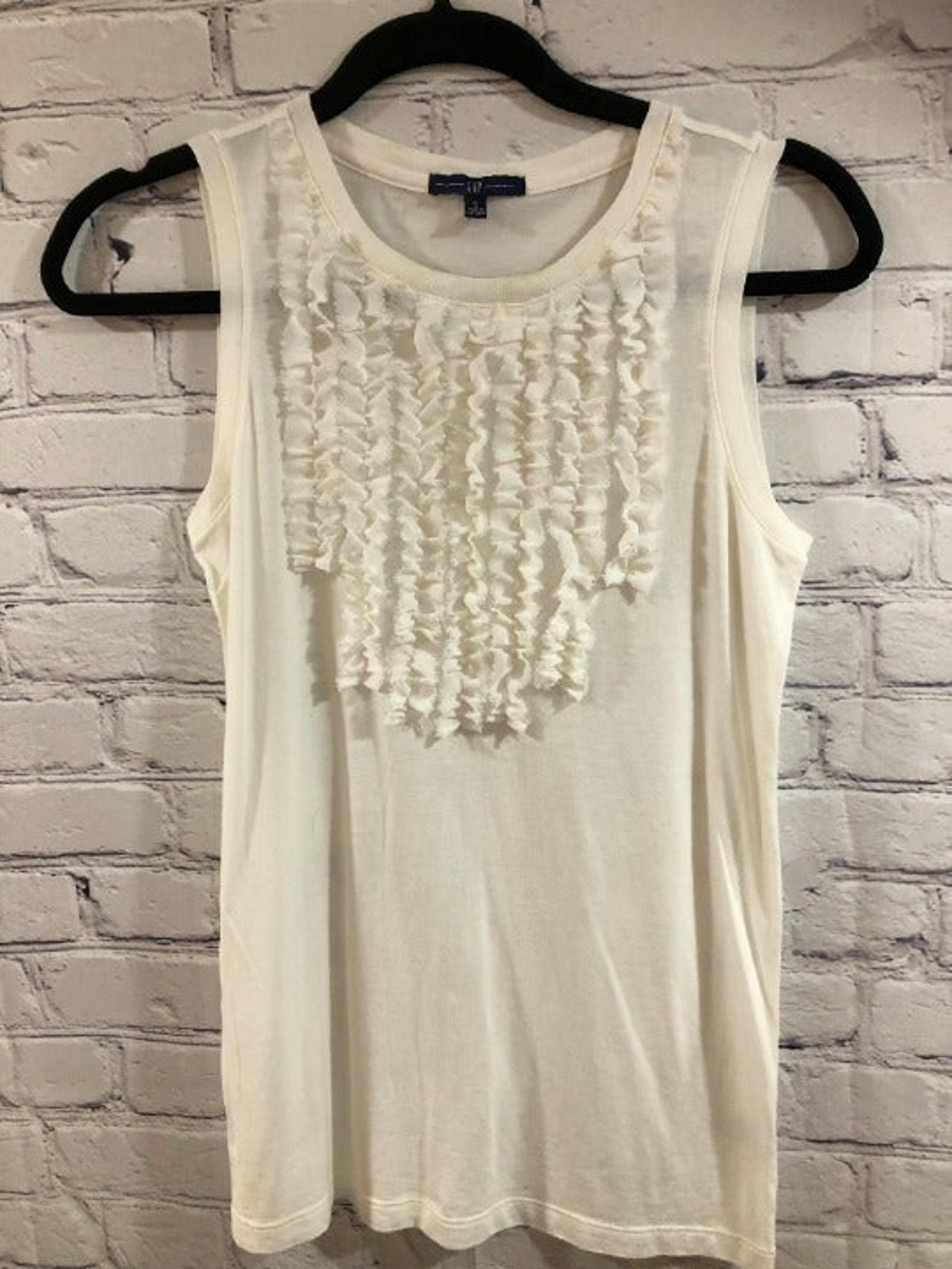 Gap white tank top...ruffle size small
