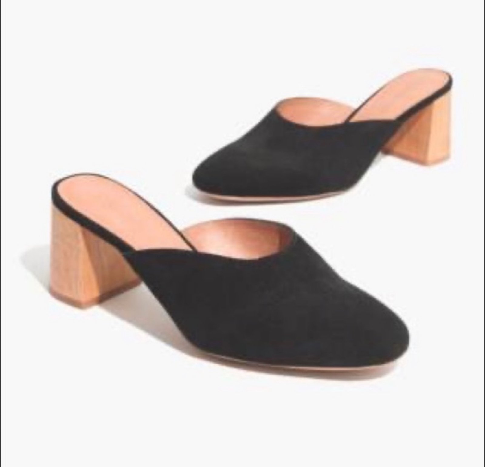 Madewell suede heeled mules