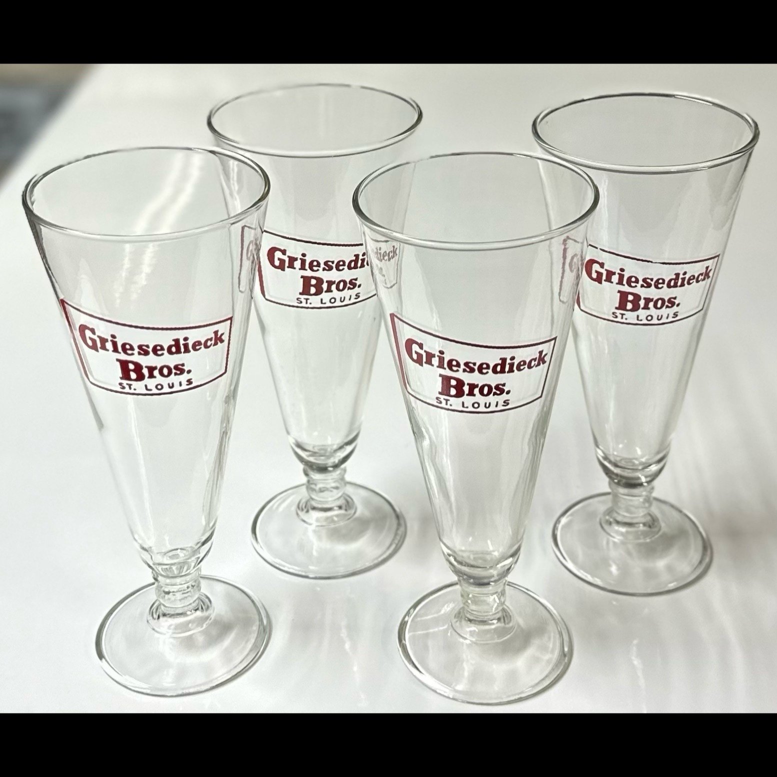 Vintage Griesedieck Bros beer glasses- set of 4