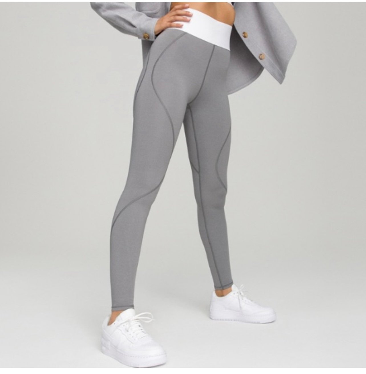 NWOT Good American The Icon Core Set Leggings & Bra Gray