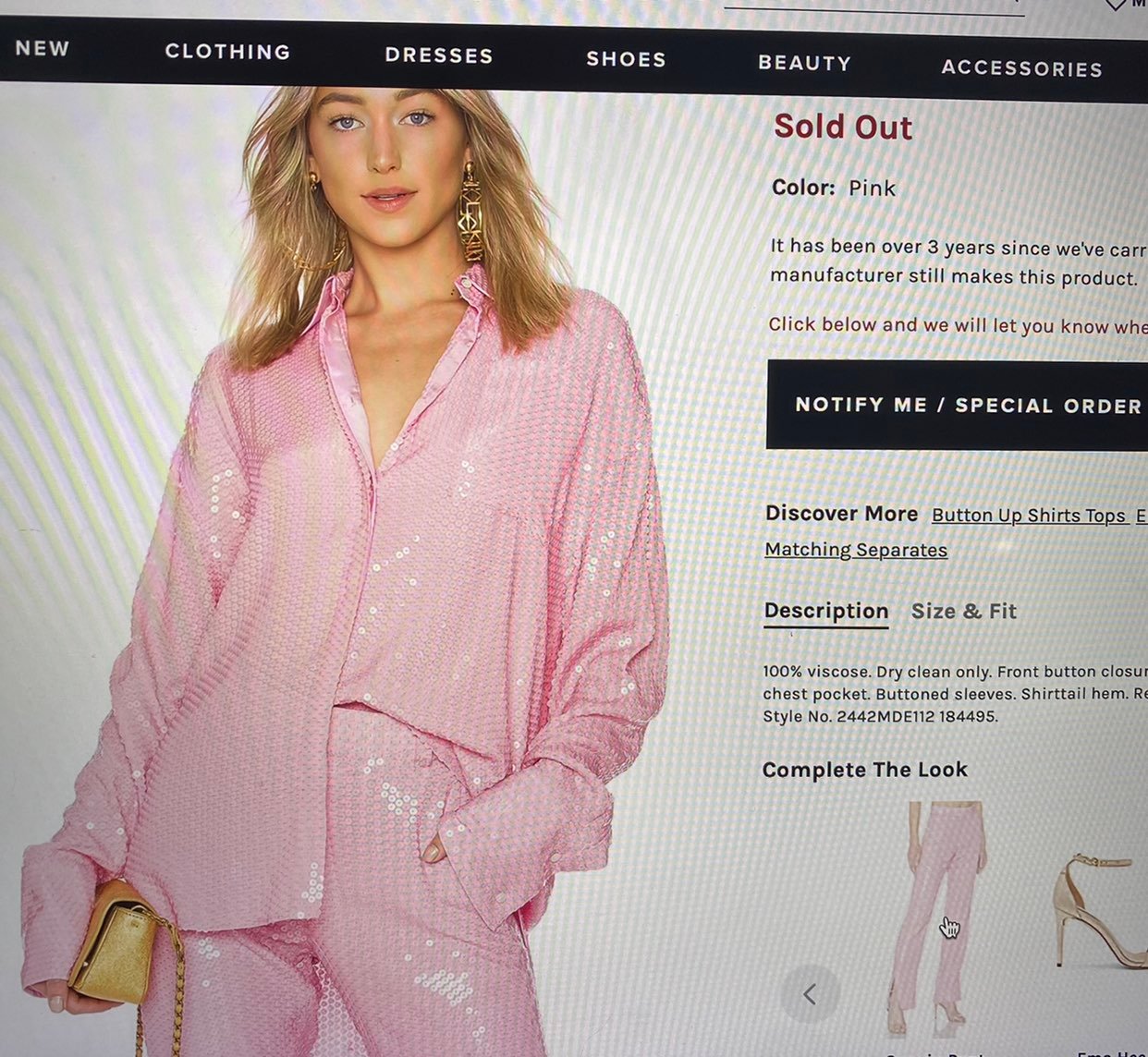 MSGM PINK SEQUIN TOP