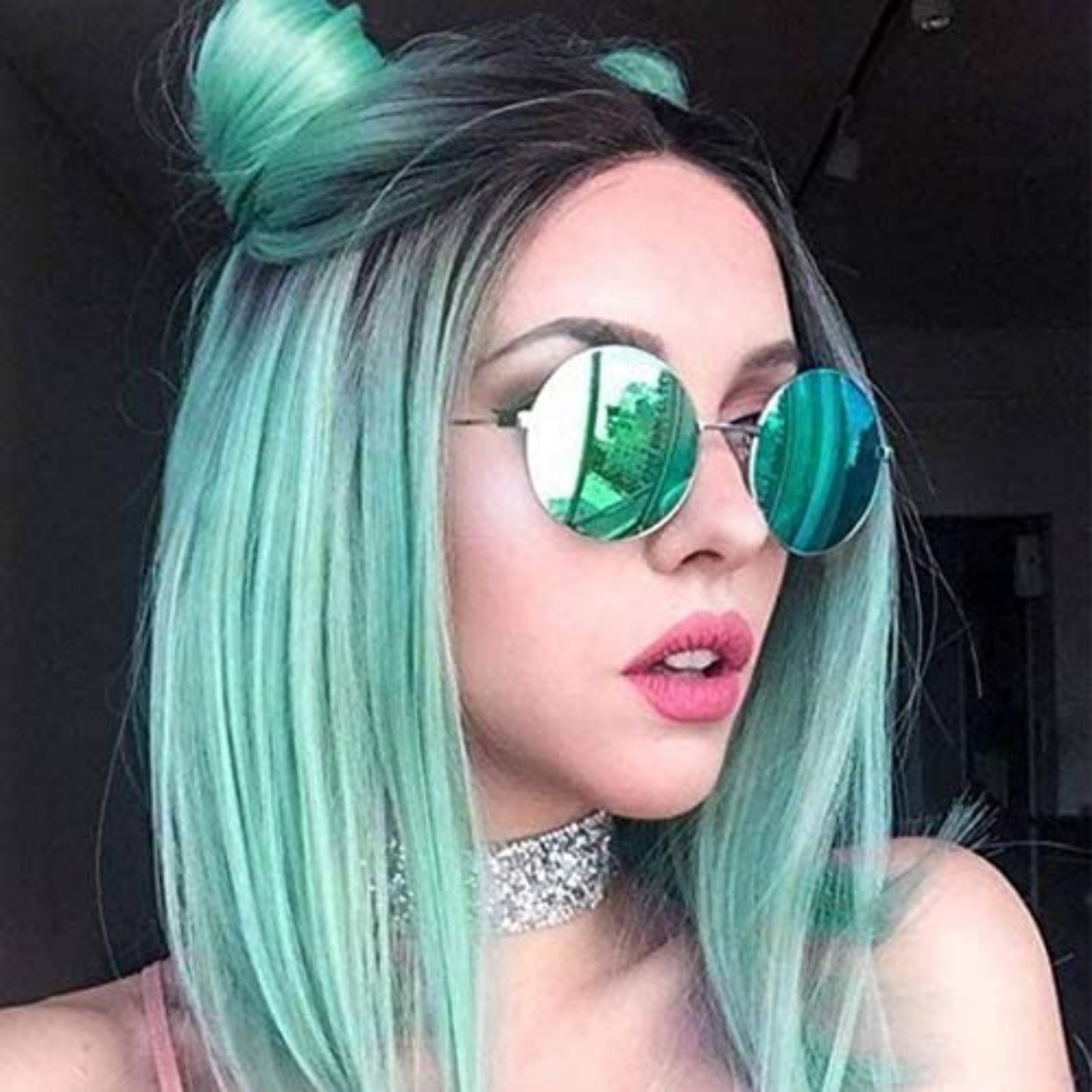 Ombre Green Full Wig