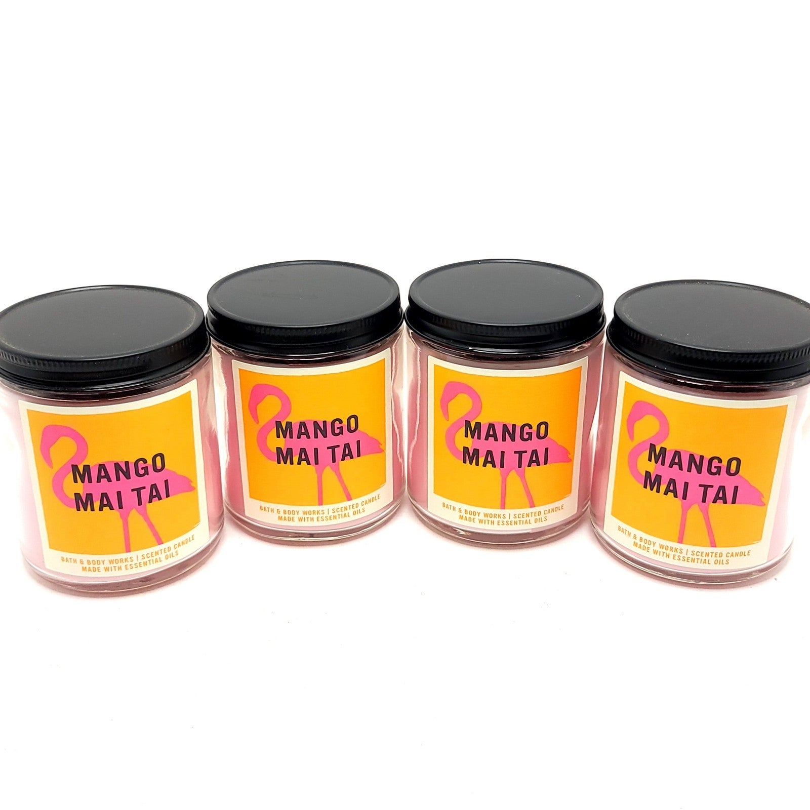 Mango Mai Tai Single Wick candles Bath and Body Works 7oz each 4 count WhiteBarn