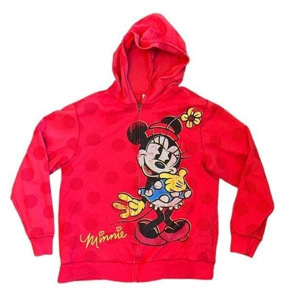 Mickey Mouse Minnie Zip-Up Hoodie for Ladies Girls Walt Disney World Large L