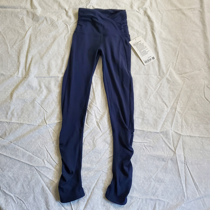 Lululemon Align Ruched Waist Pant *7/8 length 25 - True Navy - Size 0