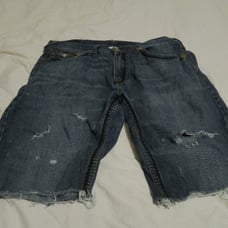 VTG True Religion Joey Super T Cut-Off Shorts Sz 38 Flap Pockets Contrast Stitch