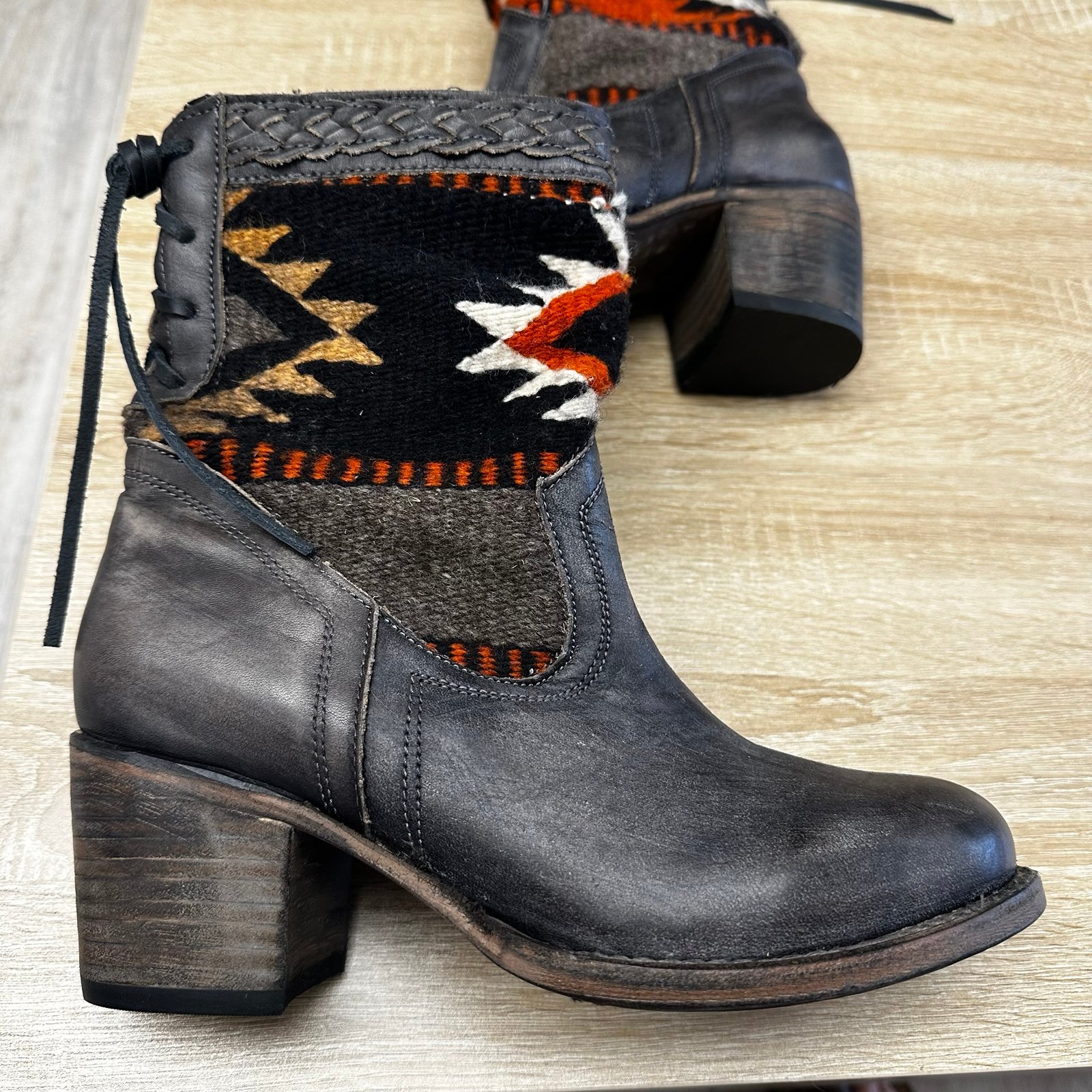 Freebird Songbird boots with Navajo woven details 8