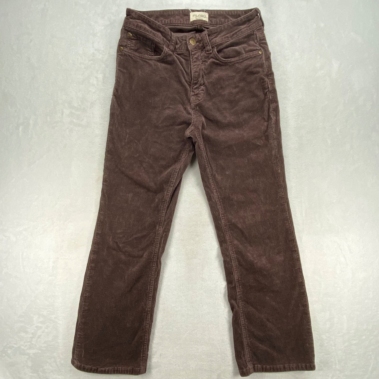 PILCRO Corduroy Pants Brown Straight Leg Casual Everyday Size 28