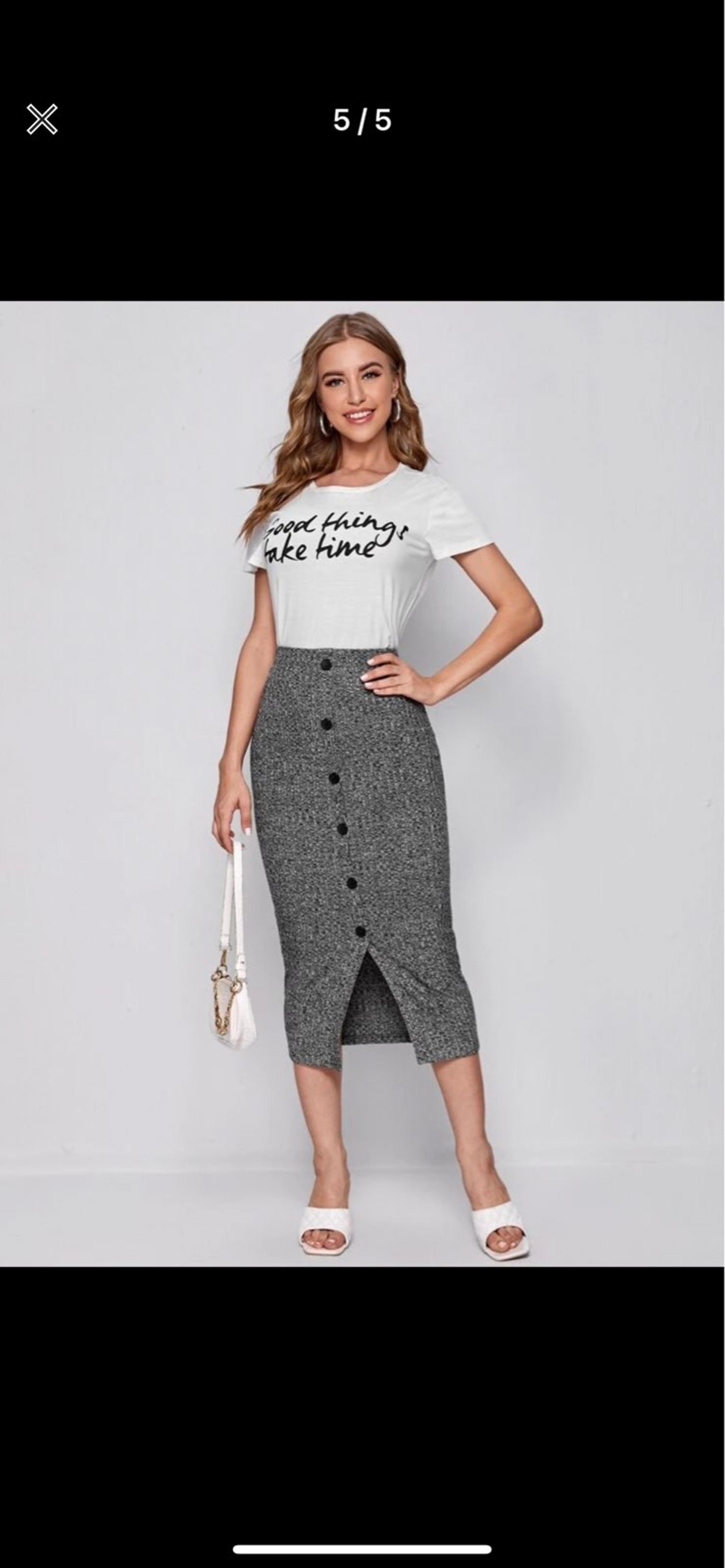 Grey marled skirt