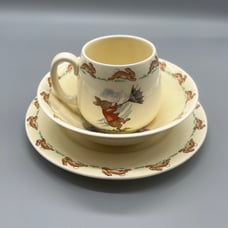 Vintage Royal Doulton Bunnykins 3 Pc Set English Fine Bone China Cup Bowl Plate
