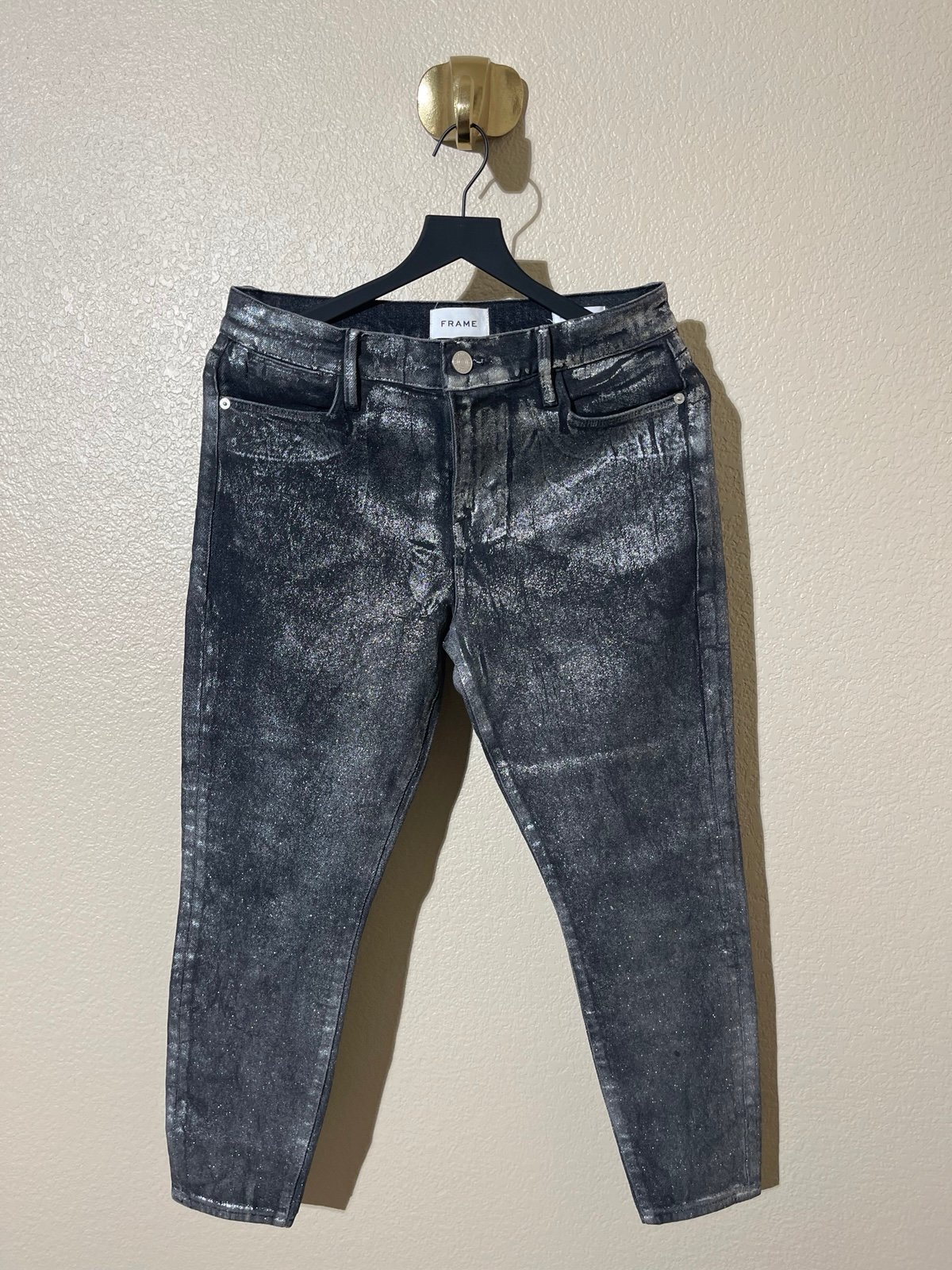 FRAME Metallic Black Jeans
