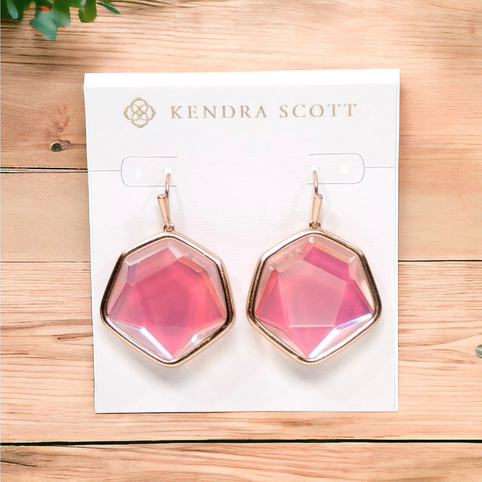 NWT! Kendra Scott Vanessa 14K Rose Gold & Glass Drop Earrings