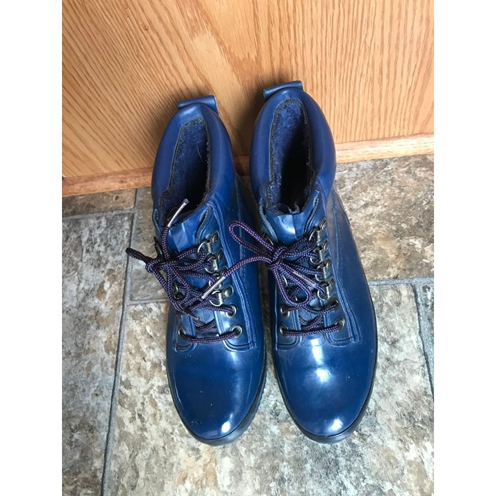 Vtg Woman's Eddie Bauer Blue Ankle Waterproof Boots Size 6 Handcrafted In Korea