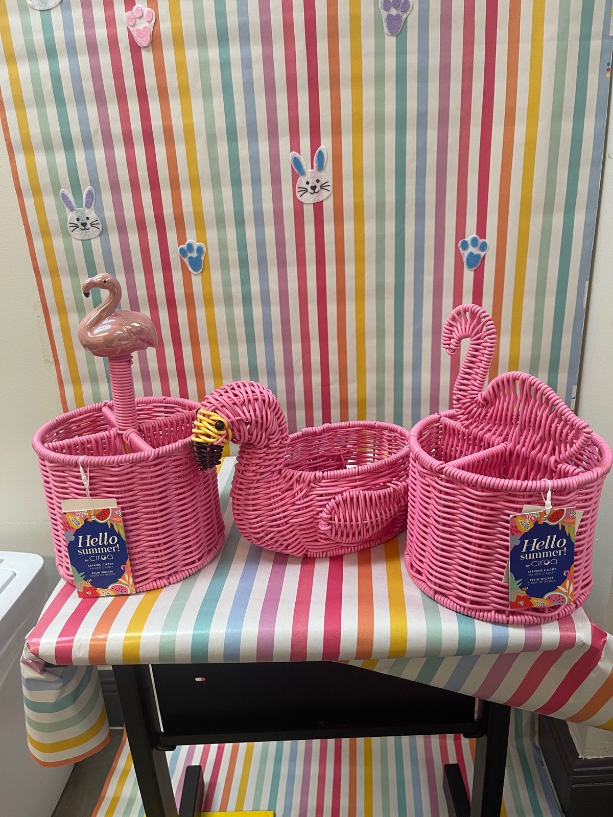 HELLO SUMMER CIROA PINK FLAMINGO RESIN WICKER SET